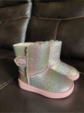 UGG Kids Iridescent Pink Glitter Boots
